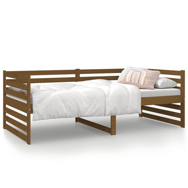 vidaXL Lit de jour sans matelas marron miel 90x190 cm bois pin massif