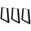 vidaXL Pieds de table &agrave; manger en V 3 pi&egrave;ces Noir 80 x (72-73,3) cm Acier