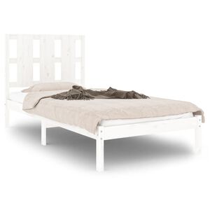 vidaXL Cadre de lit sans matelas blanc 75x190 cm bois massif