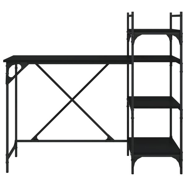 vidaXL Bureau d'ordinateur avec &eacute;tag&egrave;res noir 120x47x109 cm