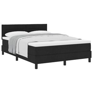 vidaXL Lit &agrave; ressorts avec matelas Noir 160 x 200 cm tissu