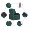 vidaXL Fauteuil inclinable de massage électrique Vert foncé Tissu