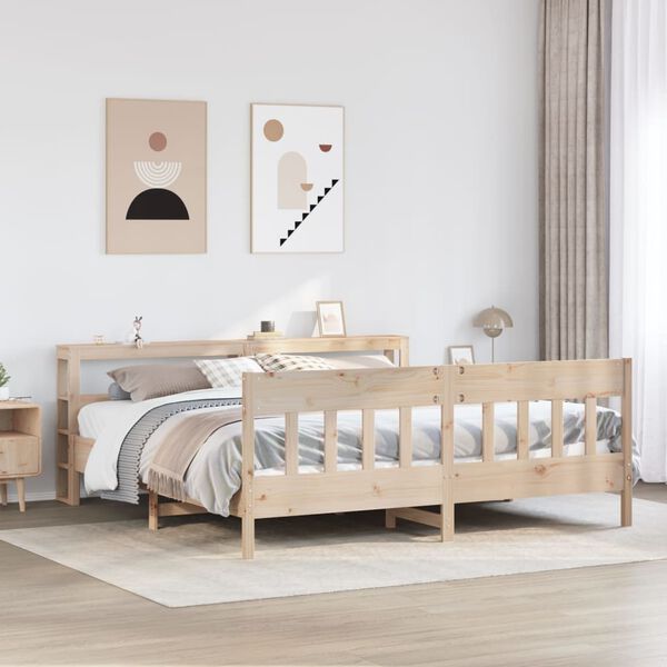 vidaXL Cadre de lit sans matelas 200x200 cm bois massif de pin