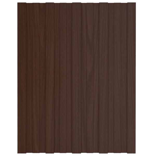vidaXL Panneau de toiture 12 pcs Marron 60 x 45 cm Acier galvanis&eacute;