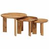 vidaXL Tables basses gigognes 3 pcs Marron Bois de mangue massif