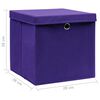 vidaXL Bo&icirc;tes de rangement avec couvercles 10 pcs 28x28x28 cm Violet