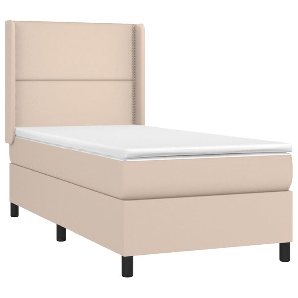 vidaXL Sommier à lattes de lit matelas LED Cappuccino 100x200 cm