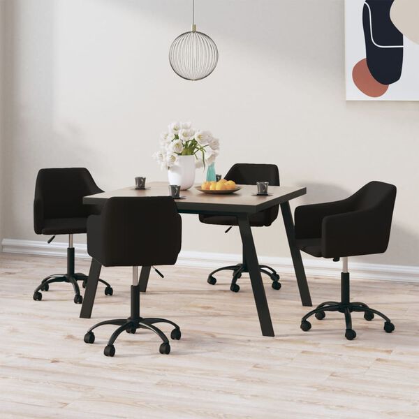 vidaXL Chaises &agrave; manger pivotantes lot de 4 Noir Velours