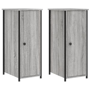 vidaXL Tables de chevet 2 pcs sonoma gris 32x42x80cm bois d'ing&eacute;nierie