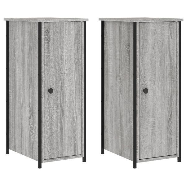 vidaXL Tables de chevet 2 pcs sonoma gris 32x42x80cm bois d'ing&eacute;nierie