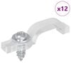 vidaXL Clips de bande LED 23,8 mm 12 pc Transparent Plastique et fer