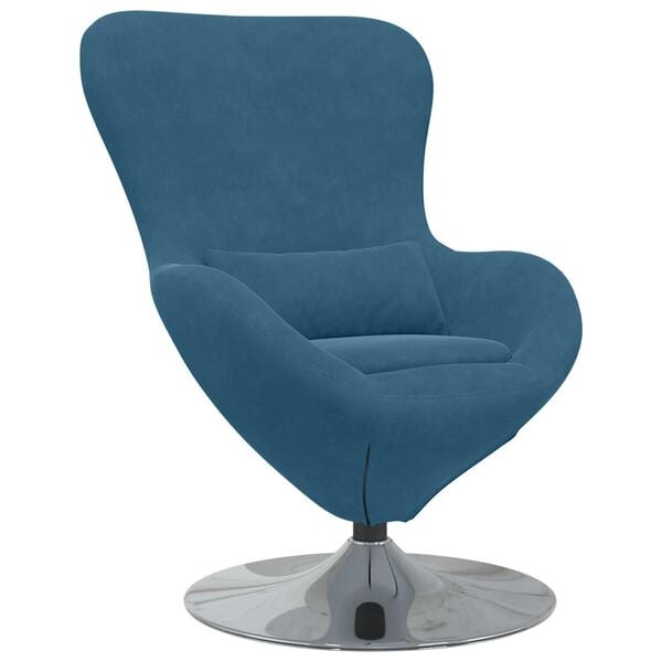 vidaXL Fauteuil &oelig;uf Bleu Velours