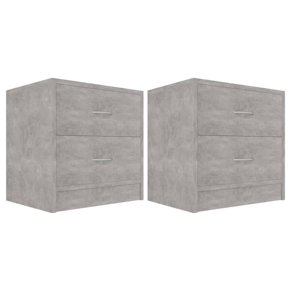 vidaXL Tables de chevet 2 pcs Gris béton 40x30x40 cm Bois d'ingénierie