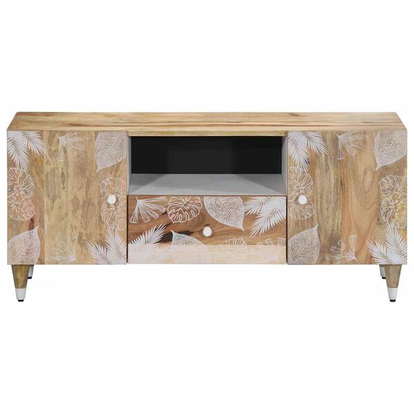 vidaXL Meuble TV 105x33,5x46 cm bois massif de manguier