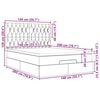 VidaXL Cadre de lit ottoman avec matelas cr&egrave;me 140x200 cm tissu