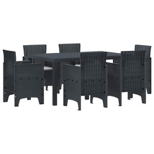 vidaXL Ensemble de salle &agrave; manger pour jardin 7 pc Anthracite