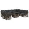 vidaXL Ensemble de canap&eacute; de jardin 11 pc Gris polyrotin