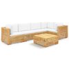 vidaXL Salon de jardin 6 pcs avec coussins Bois de teck solide