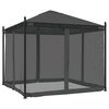 vidaXL Tonnelle avec parois en filet anthracite 2,93x2,93 m acier