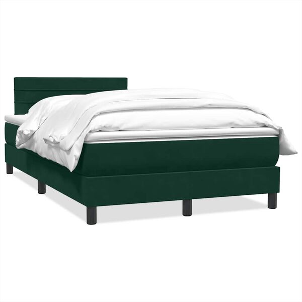 vidaXL Sommier &agrave; lattes de lit et matelas vert fonc&eacute; 120x220cm velours