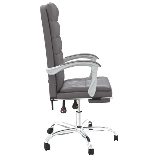 vidaXL Fauteuil inclinable de bureau Gris Similicuir
