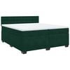 vidaXL Sommier &agrave; lattes de lit et matelas Vert fonc&eacute; 200x200cm Velours