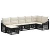 vidaXL Ensemble de canap&eacute; de jardin 7 pc Noir polyrotin