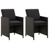 vidaXL Jeu de chaise et tabouret de jardin 4 pcs R&eacute;sine tress&eacute;e Noir