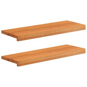 vidaXL Marches d'escalier 2 pi&egrave;ces 80 x 25 x 2 cm Marron Clair