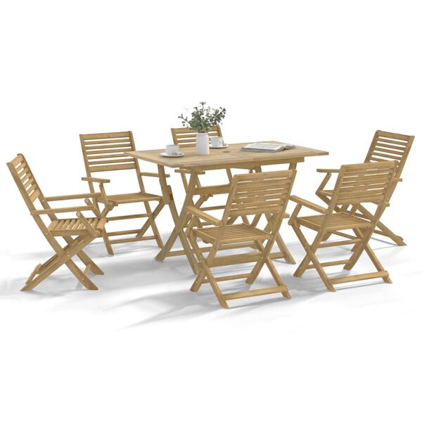 vidaXL Ensemble &agrave; manger de jardin 7 pcs Bois d'acacia solide