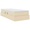 vidaXL Lit avec rangement et matelas Cr&egrave;me 90 x 190 cm Polyester