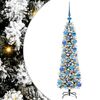 vidaXL Sapin de No&euml;l artificiel Blanc 120 cm PVC, m&eacute;tal et plastique