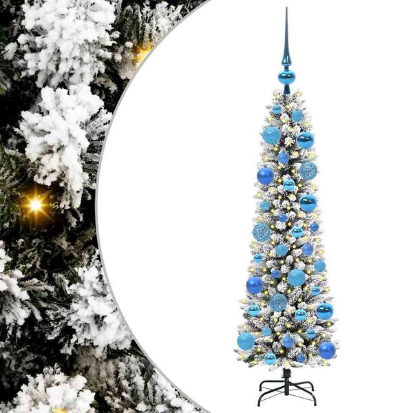 vidaXL Sapin de No&euml;l artificiel Blanc 120 cm PVC, m&eacute;tal et plastique