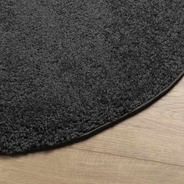vidaXL Tapis shaggy PAMPLONA poils longs moderne anthracite &Oslash; 80 cm