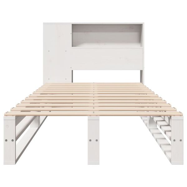 vidaXL Lit biblioth&egrave;que sans matelas blanc 75x190 cm bois massif