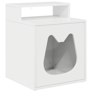 vidaXL Maison pour chat Blanc Brillant 42,5 x 40 x 53,5 cm