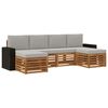 vidaXL Ensemble de canap&eacute;s d'ext&eacute;rieur 6 pc Naturel et gris clair