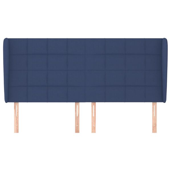vidaXL T&ecirc;te de lit avec oreilles Bleu 183x23x118/128 cm Tissu