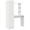 vidaXL Bureau avec &eacute;tag&egrave;re avec stockage avec porte 2 pi&egrave;ces Blanc