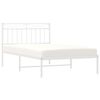 vidaXL Cadre de lit métal sans matelas et tête de lit blanc 107x203 cm
