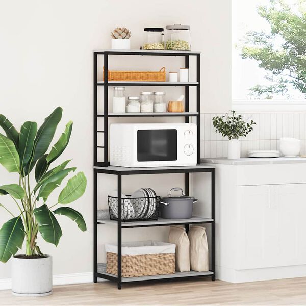 vidaXL &Eacute;tag&egrave;re de cuisine Gris Sonoma 80 x 40 x 168 cm