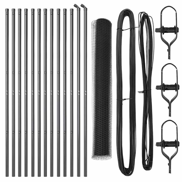 vidaXL Poteau de clôture. Gris 25 x 1,2 m (maille de 13 mm) Acier