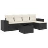 vidaXL Salon de jardin 6 pcs avec coussins noir r&eacute;sine tress&eacute;e