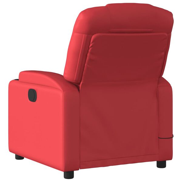 vidaXL Fauteuil de massage inclinable électrique rouge similicuir