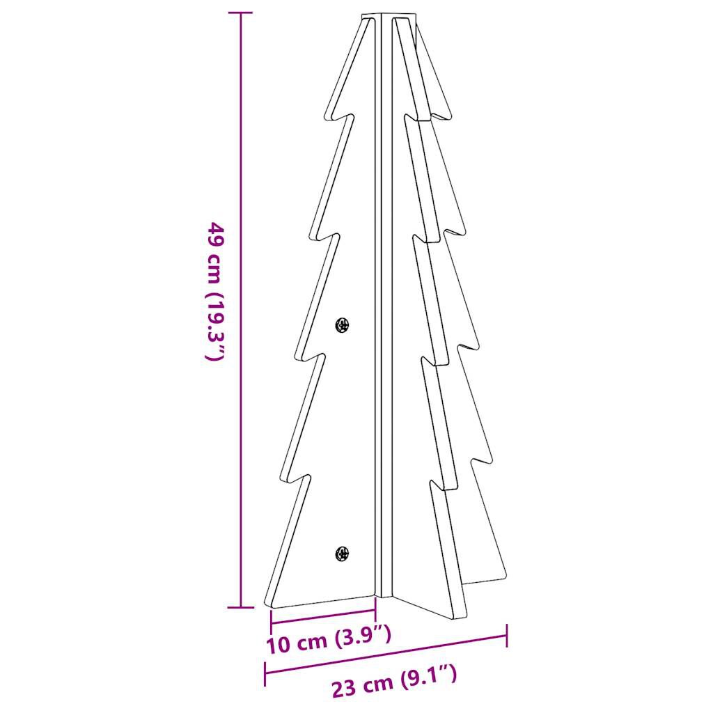 vidaXL Arbre de Noël en bois pour décoration 49 cm bois de pin massif