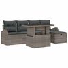 vidaXL Ensemble de canap&eacute; de jardin avec coussin 6 pcs Gris Poly rotin