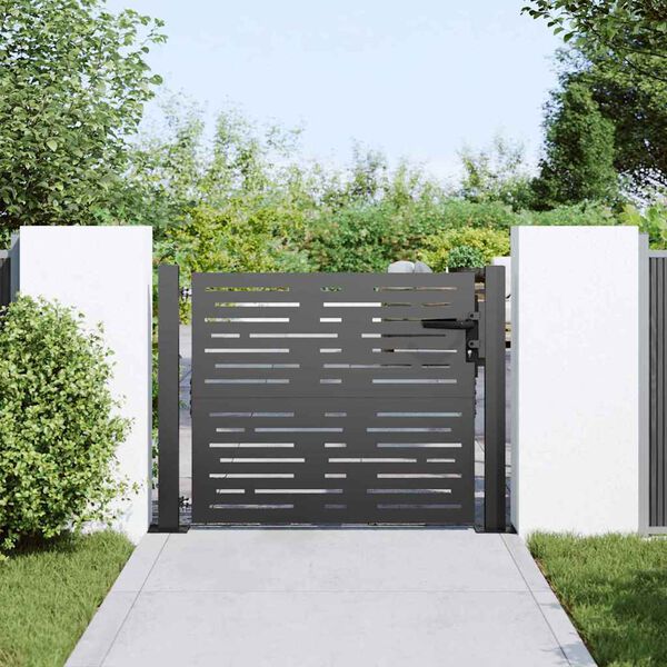 vidaXL Porte de Jardin Noir 100 x 100 cm Acier enduit de poudre