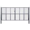 vidaXL Portail de jardin grillag&eacute; en acier galvanis&eacute; gris 400 x 200 cm