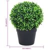 vidaXL Plantes de buis artificiel 2 pcs avec pots Boule Vert 32 cm