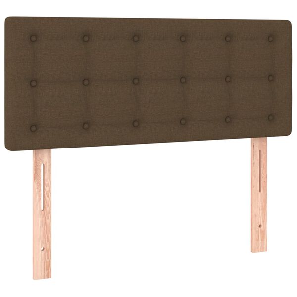 vidaXL T&ecirc;te de lit &agrave; LED Marron Fonc&eacute; 90x5x78/88 cm Tissu